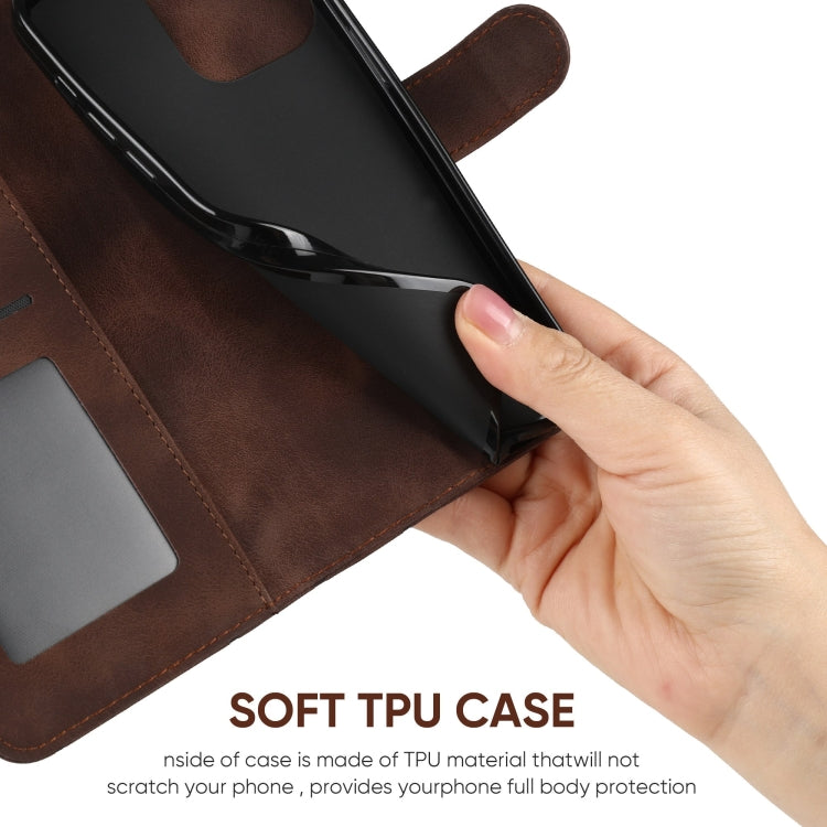 For Motorola Moto G Power 5G 2024 Skin Feel Geometric Lines Leather Phone Case(Brown) - Motorola Cases by PMC Jewellery | Online Shopping South Africa | PMC Jewellery | Buy Now Pay Later Mobicred