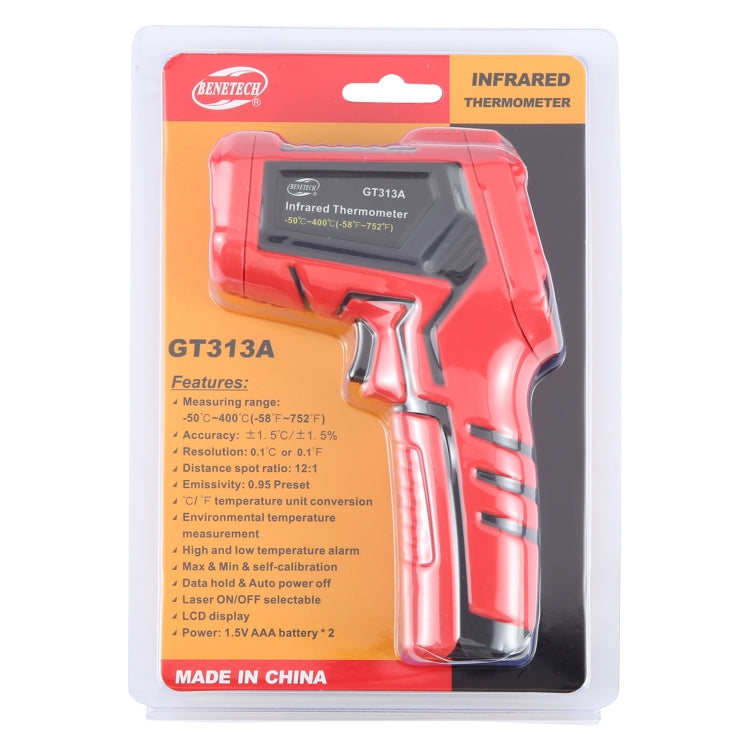 BENETECH GT313A LCD Display Infrared Thermometer, Battery Not Included - Thermostat & Thermometer by BENETECH | Online Shopping South Africa | PMC TechLife | Buy Now Pay Later Mobicred