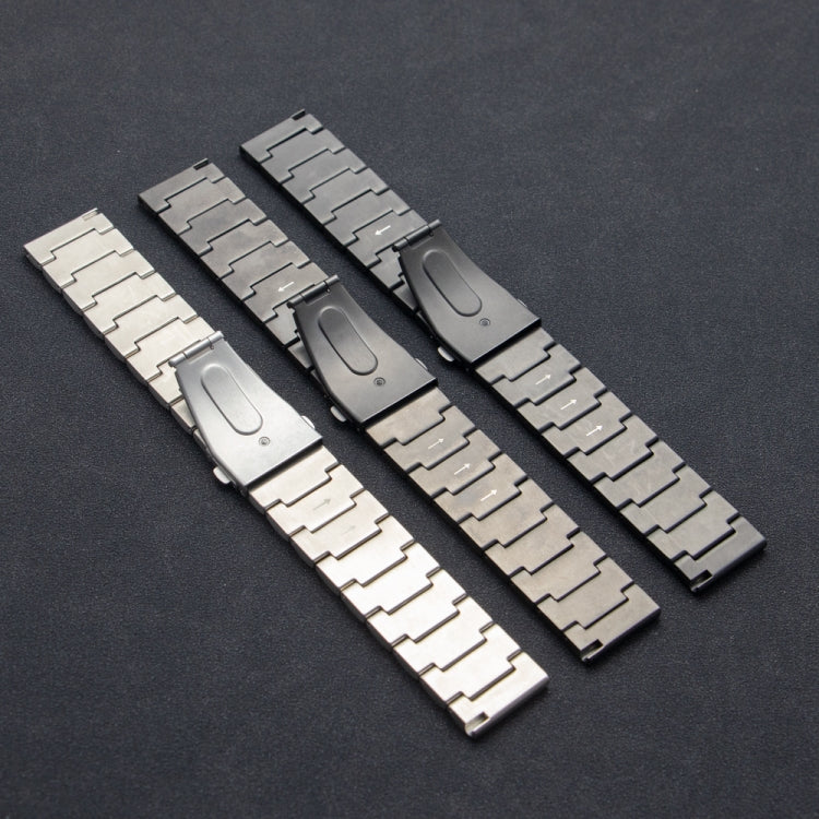 22mm Three Plants Flat Buckle Titanium Alloy Watch Band(Silver) - free shipping - PMc TechLife - Order now!