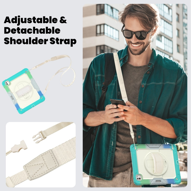 For iPad Pro 13 2024 Silicone Hybrid PC Tablet Case with Shoulder Strap(Camouflage Light Blue) - iPad Pro 13 2024 Cases by PMC TechLife | Online Shopping South Africa | PMC TechLife | Buy Now Pay Later Mobicred