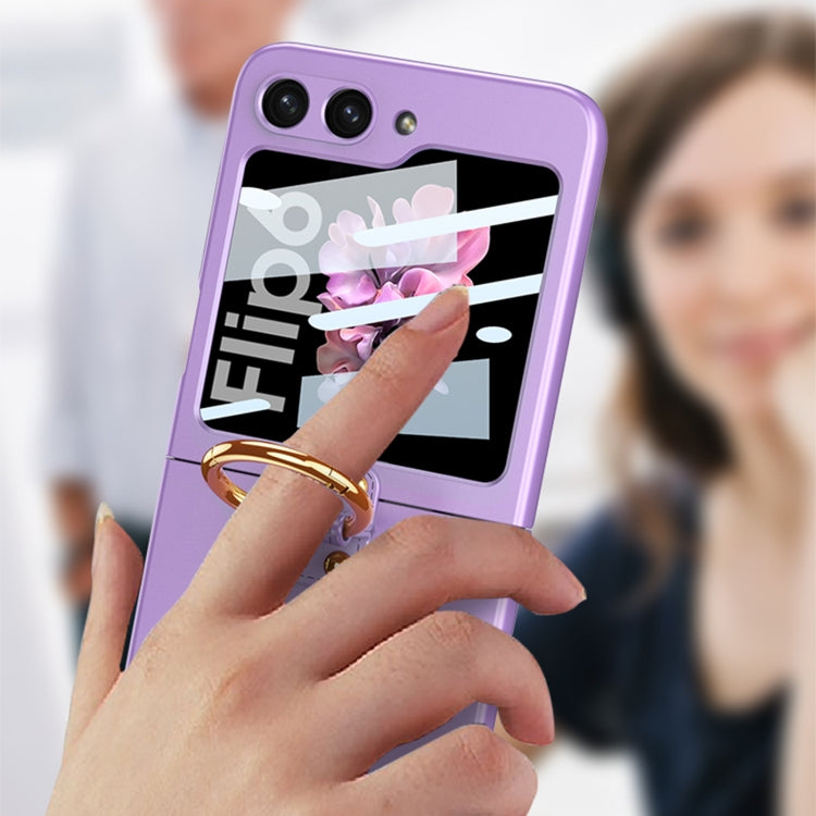 For Samsung Galaxy Z Flip6 / Flip7 FE GKK Integrated Ultra-thin PC Full Coverage Phone Case with Ring Holder(Titanium Gray) - free shipping - PMC Jewellery - Order now!