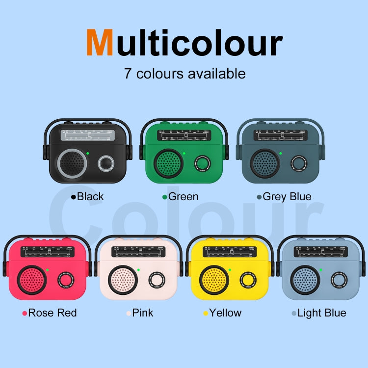 For AirPods Pro Radio Style Wireless Bluetooth Earphones Shockproof Protective Case(Green) - For AirPods Pro by PMC Jewellery | Online Shopping South Africa | PMC Jewellery | Buy Now Pay Later Mobicred