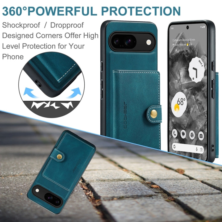 For Google Pixel 9 JEEHOOD J01 Retro Magnetic Detachable Wallet Phone Case(Blue) - Google Cases by JEEHOOD | Online Shopping South Africa | PMC TechLife | Buy Now Pay Later Mobicred