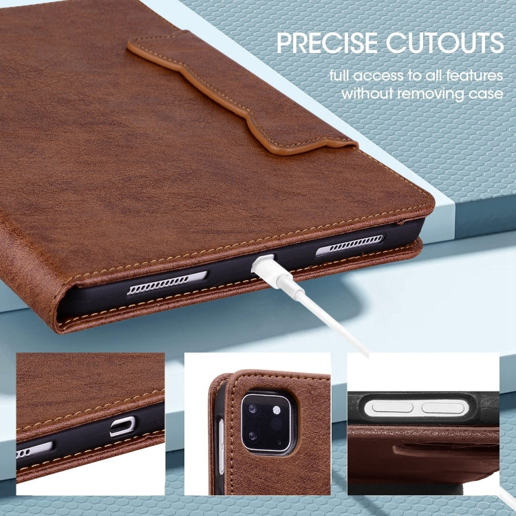 For Lenovo Tab P12 Cat Buckle Leather Tablet Case(Brown) - Lenovo by PMC TechLife | Online Shopping South Africa | PMC TechLife | Buy Now Pay Later Mobicred