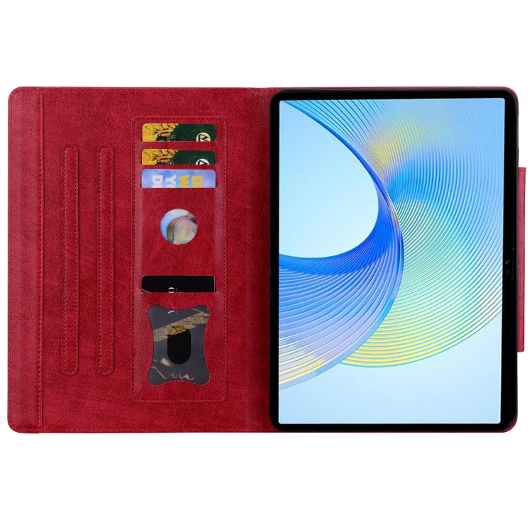 For Lenovo Tab K11 Plus / M11 Plus Cat Buckle Leather Tablet Case(Red) - Lenovo by PMC TechLife | Online Shopping South Africa | PMC TechLife | Buy Now Pay Later Mobicred