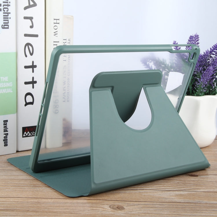 For iPad 9.7 2018 & 2017 / Air / Air2 GEBEI Acrylic TPU 3-folding Rotating Smart Tablet Leather Case withh Pen Slot(Dark Green) - free shipping - PMc TechLife - Order now!