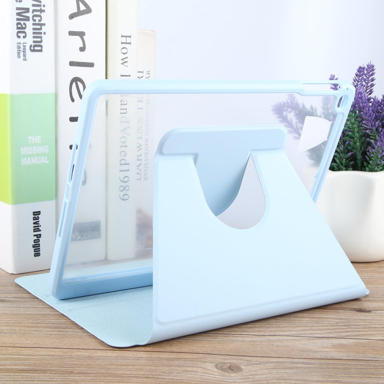 For iPad 9.7 2018 & 2017 / Air / Air2 GEBEI Acrylic TPU 3-folding Rotating Smart Tablet Leather Case withh Pen Slot(Sky Blue) - free shipping - PMc TechLife - Order now!