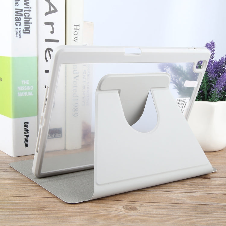 For iPad 10.2 2021 / 2020 / 2019 / Air 3 GEBEI Acrylic TPU 3-folding Rotating Smart Tablet Leather Case withh Pen Slot(Grey) - free shipping - PMc TechLife - Order now!