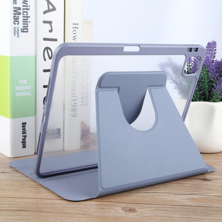 For iPad Pro 11 2022 / 2021 / 2020 GEBEI Acrylic TPU 3-folding Rotating Smart Tablet Leather Case withh Pen Slot(Light Purple) - free shipping - PMc TechLife - Order now!
