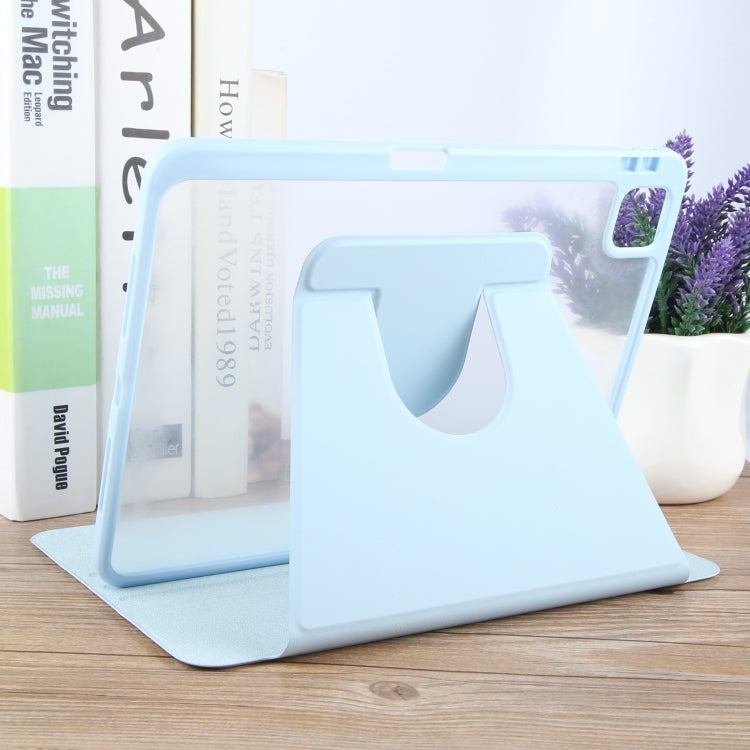 For iPad Pro 12.9 2022 / 2021 / 2020 GEBEI Acrylic TPU 3-folding Rotating Smart Tablet Leather Case withh Pen Slot(Sky Blue) - free shipping - PMc TechLife - Order now!