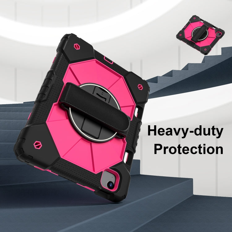 For iPad Air 11 2024 Contrast Color Robot Silicone Hybrid PC Tablet Case(Black Rose Red) - iPad Air 11 2024 Cases by PMC TechLife | Online Shopping South Africa | PMC TechLife | Buy Now Pay Later Mobicred