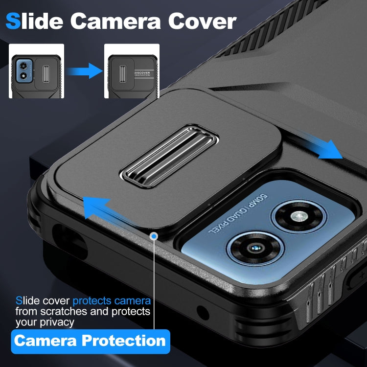 For Motorola Moto G Play 4G 2024 Sliding Camshield Phone Case(Black) - Motorola Cases by PMC Jewellery | Online Shopping South Africa | PMC Jewellery | Buy Now Pay Later Mobicred
