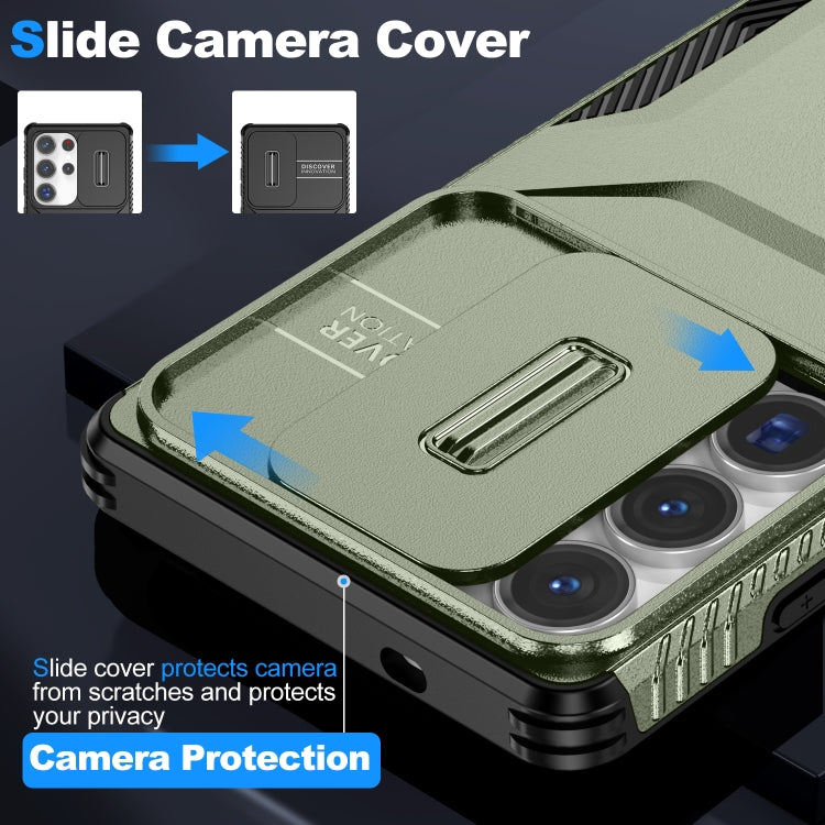 For Samsung Galaxy S25 Ultra 5G Sliding Camshield Phone Case(Alpine Green) - free shipping - PMC Jewellery - Order now!