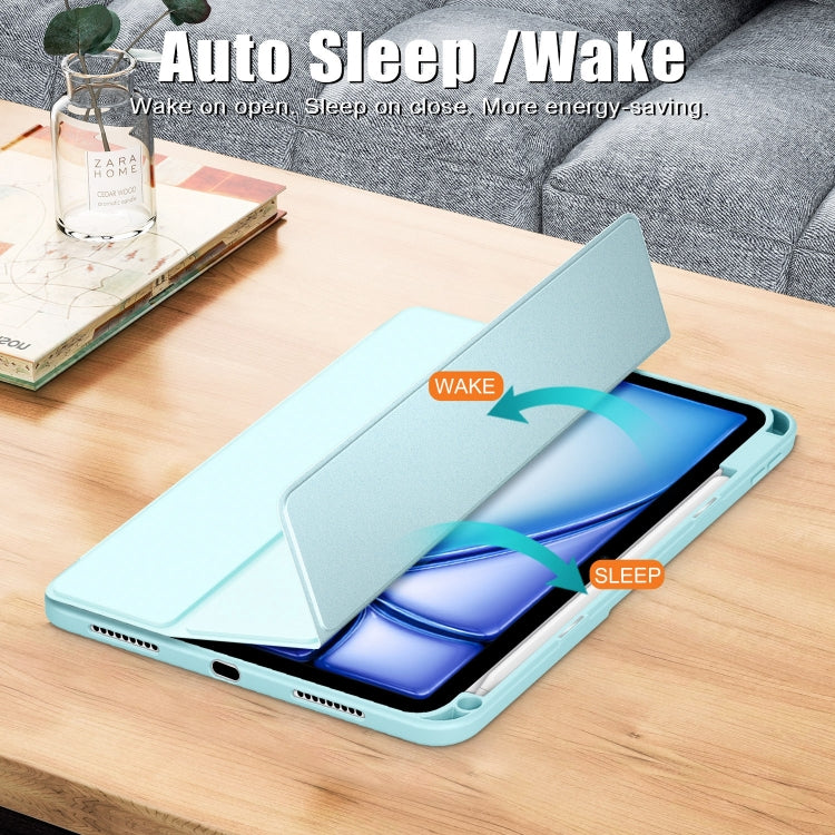 For iPad Air 11 2024 / Pro 11 2022 Acrylic 3-Fold Smart Leather Tablet Case(Sky Blue) - iPad Air 11 2025 / 2024 Cases by PMC TechLife | Online Shopping South Africa | PMC TechLife | Buy Now Pay Later Mobicred