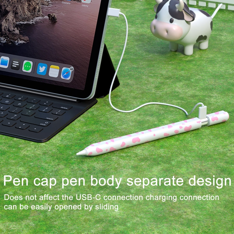 For Apple Pencil 1 Cow Pattern Stylus Silicone Protective Cover(Yellow) - Pencil Accessories by PMC Jewellery | Online Shopping South Africa | PMC Jewellery | Buy Now Pay Later Mobicred