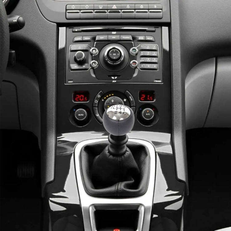 For Peugeot 307 / 308 Car Gear Lever Hand Ball Leather Gear Shift Knob, Style:6 Speed - Shift Knob by PMC TechLife | Online Shopping South Africa | PMC TechLife | Buy Now Pay Later Mobicred