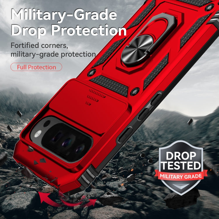 For Google Pixel 9 Pro Sliding Camshield Holder Phone Case(Red) - Google Cases by PMC TechLife | Online Shopping South Africa | PMC TechLife | Buy Now Pay Later Mobicred
