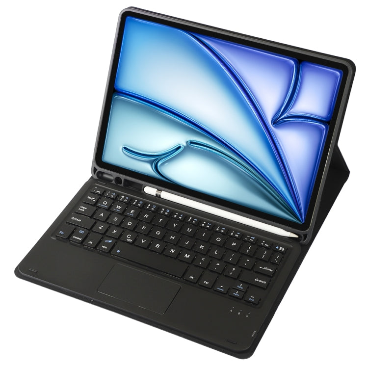 For iPad Air 11 2024 / Air 5 10.9 A098B-A Detachable Ultra-Thin Bluetooth Touch Keyboard Leather Tablet Case with Pen Slot(Black) - For iPad Air by PMC TechLife | Online Shopping South Africa | PMC TechLife | Buy Now Pay Later Mobicred