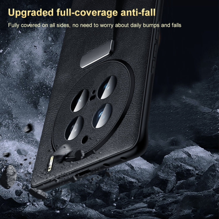 For vivo X100 SULADA PC + Leather Texture Skin Feel Shockproof Phone Case(Blue) - free shipping - PMC Jewellery - Order now!