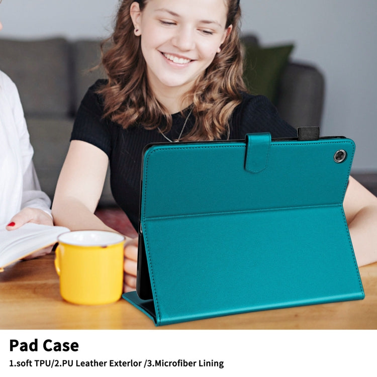 For Lenovo Tab M10 Plus 10.6 3rd Gen Rhombus Lattice Leather Smart Tablet Case(Dark Green) - Lenovo by PMC TechLife | Online Shopping South Africa | PMC TechLife | Buy Now Pay Later Mobicred