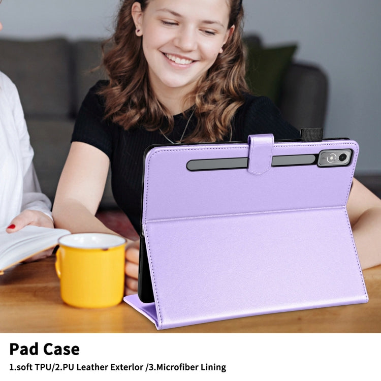 For Lenovo Xiaoxin Pad Pro 12.7 2023 Rhombus Lattice Leather Tablet Case(Purple) - Lenovo by PMC TechLife | Online Shopping South Africa | PMC TechLife | Buy Now Pay Later Mobicred