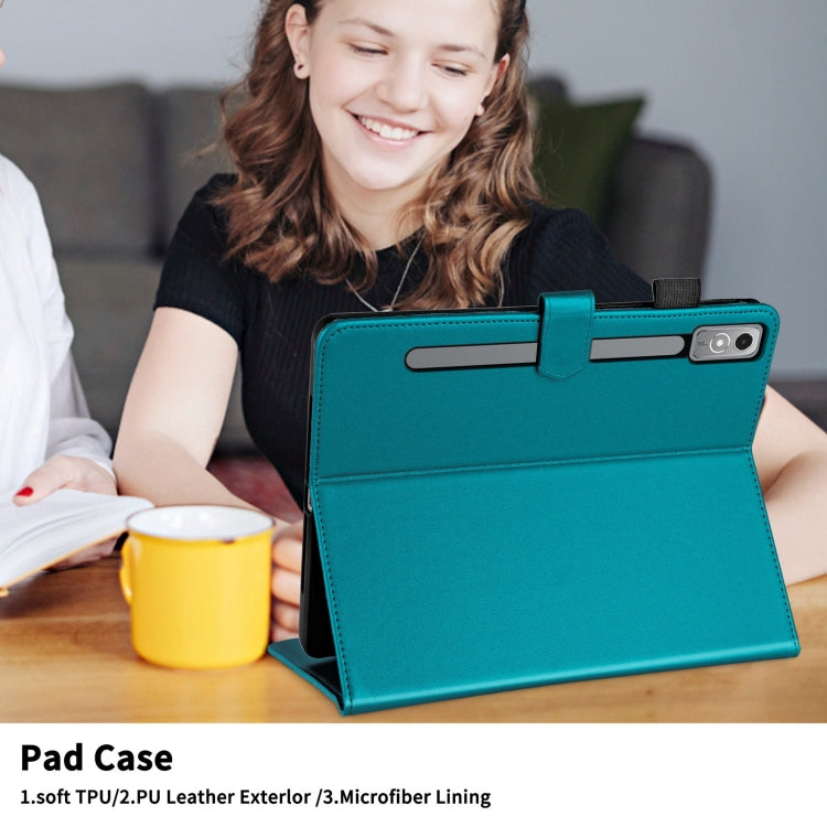 For Lenovo Tab P11 Gen 2 Rhombus Lattice Leather Tablet Case(Dark Green) - Lenovo by PMC TechLife | Online Shopping South Africa | PMC TechLife | Buy Now Pay Later Mobicred