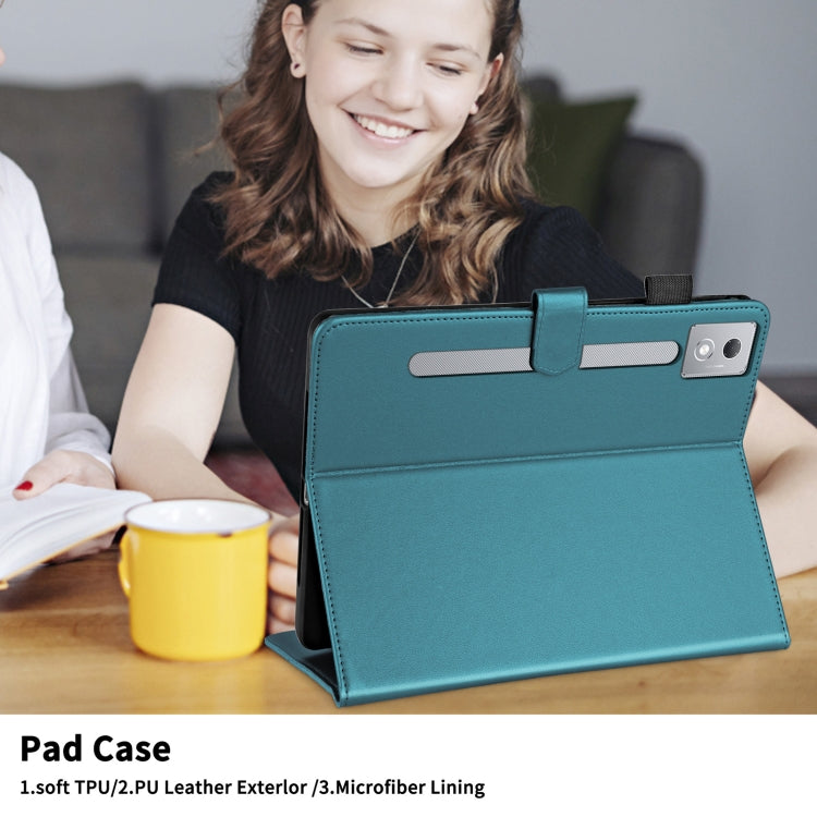 For Lenovo Xiaoxin Pad Pro 12.7 2025 Rhombus Lattice Leather Tablet Case(Dark Green) - Lenovo by PMC TechLife | Online Shopping South Africa | PMC TechLife | Buy Now Pay Later Mobicred