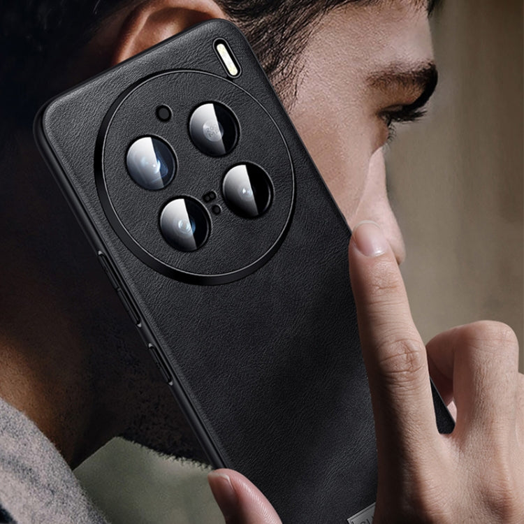For vivo X100s Pro / X100 Pro SULADA Shockproof TPU + Handmade Leather Phone Case(Black) - vivo Cases by SULADA | Online Shopping South Africa | PMC Jewellery | Buy Now Pay Later Mobicred