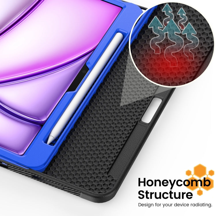 For iPad Air 11 2025 / 2024 Smart B Magnetic Holder Leather Tablet Case(Blue) - iPad Air 11 2025 / 2024 Cases by PMC TechLife | Online Shopping South Africa | PMC TechLife | Buy Now Pay Later Mobicred