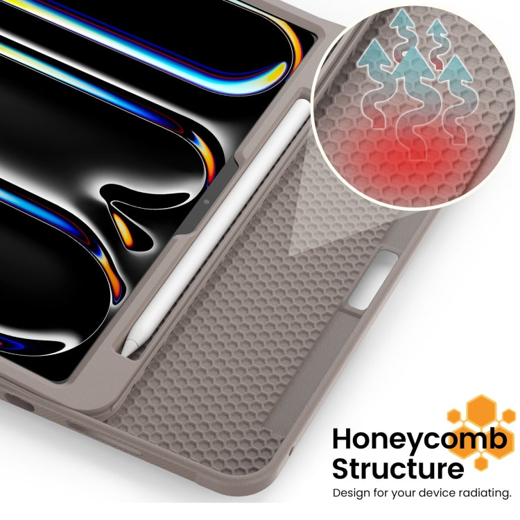 For iPad Pro 11 2024 Smart B Magnetic Holder Leather Tablet Case(Rose Gold) - iPad Pro 11 2024 Cases by PMC TechLife | Online Shopping South Africa | PMC TechLife | Buy Now Pay Later Mobicred