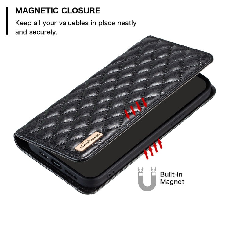 For Samsung Galaxy S25+ 5G Diamond Lattice Magnetic Leather Flip Phone Case(Black) - Galaxy S25+ 5G Cases by PMC Jewellery | Online Shopping South Africa | PMC Jewellery | Buy Now Pay Later Mobicred