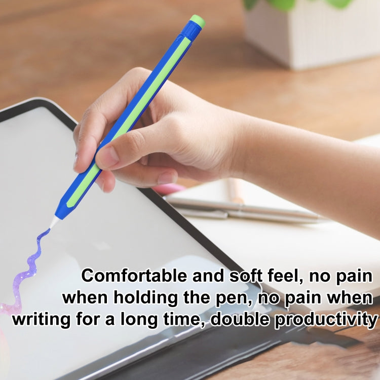 For Apple Pencil 2 / Pencil Pro Colorful Pencil Style Stylus Silicone Protective Case(Sapphire Blue Cyan) - Pencil Accessories by PMC Jewellery | Online Shopping South Africa | PMC Jewellery | Buy Now Pay Later Mobicred