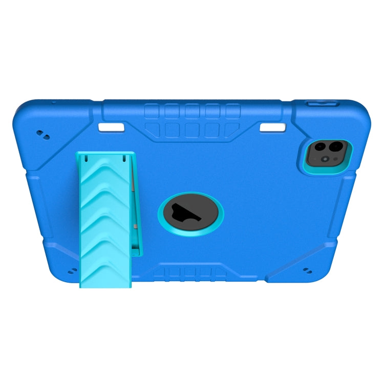 For iPad Pro 11 2024 Armor Holder Silicone Hybrid PC Tablet Case(Blue) - iPad Pro 11 2024 Cases by PMC TechLife | Online Shopping South Africa | PMC TechLife | Buy Now Pay Later Mobicred