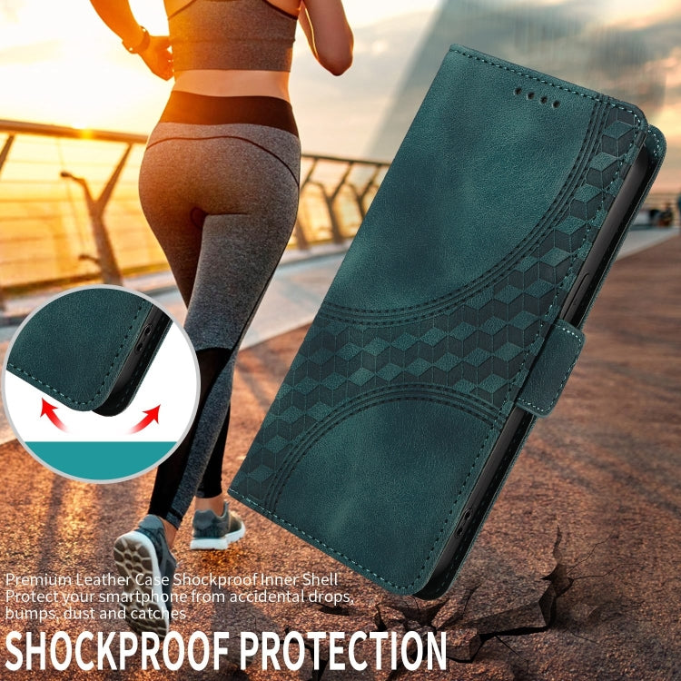 For Google Pixel 9 / 9 Pro Embossed Rhombus Starry Leather Phone Case(Green) - Google Cases by PMC TechLife | Online Shopping South Africa | PMC TechLife | Buy Now Pay Later Mobicred
