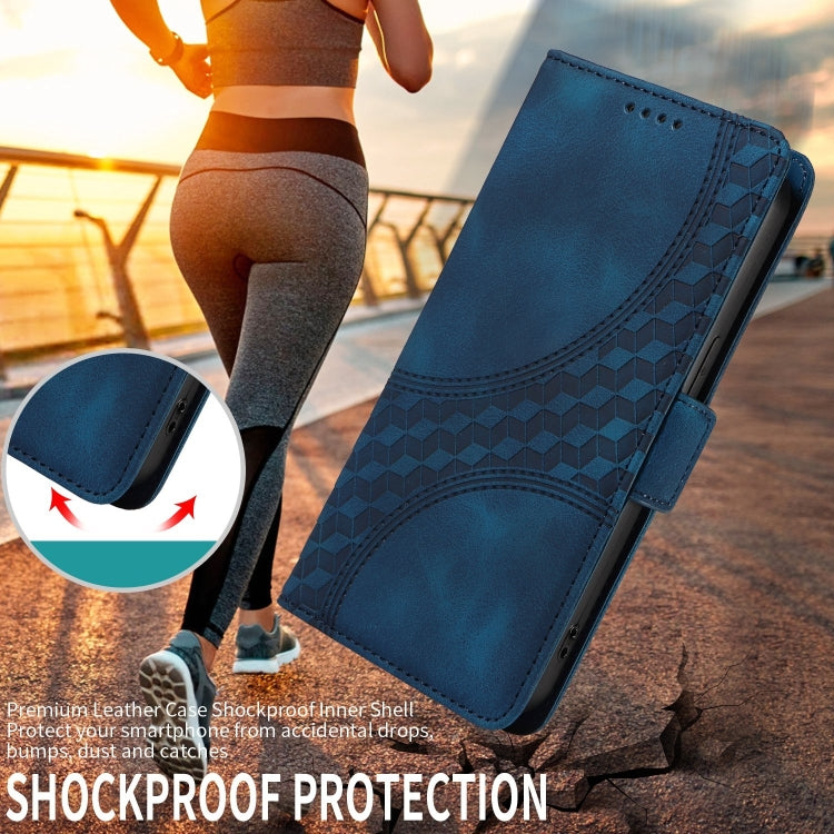 For Google Pixel 9 Pro XL Embossed Rhombus Starry Leather Phone Case(Blue) - Google Cases by PMC TechLife | Online Shopping South Africa | PMC TechLife | Buy Now Pay Later Mobicred