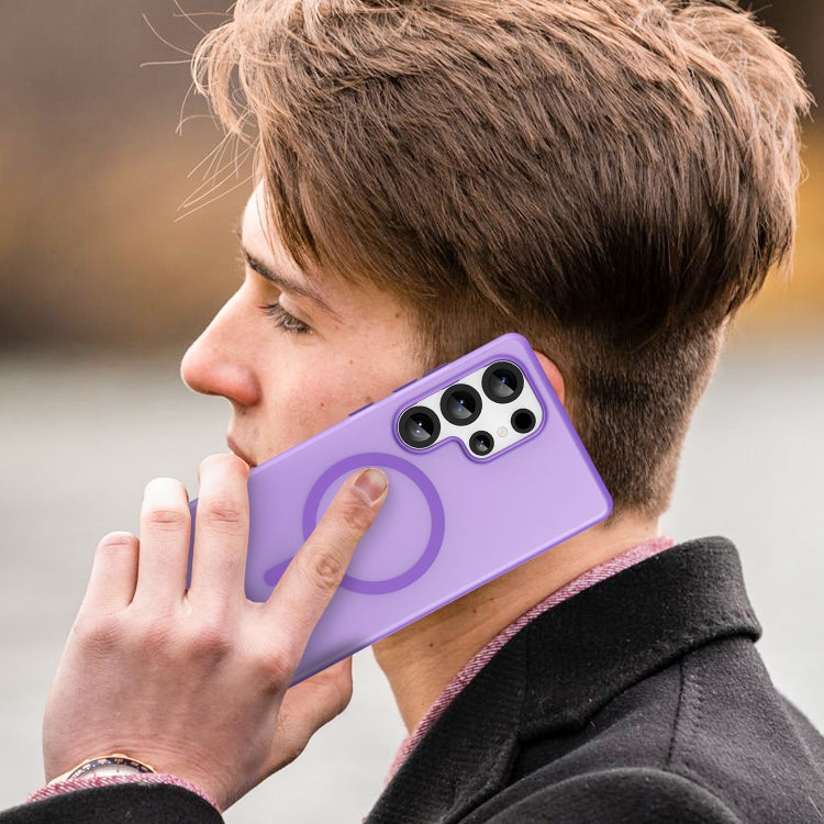 For Samsung Galaxy S25 Ultra MagSafe Frosted Translucent TPU + PC Full Coverage Phone Case(Dark Purple) - Galaxy S25 Ultra 5G Cases by PMC Jewellery | Online Shopping South Africa | PMC Jewellery | Buy Now Pay Later Mobicred