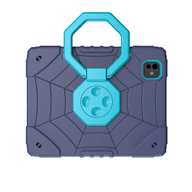 For iPad Pro 11 2024 Spider Turntable Handle Stress Relief Tablet Case(Navy Blue Blue) - iPad Pro 11 2024 Cases by PMC TechLife | Online Shopping South Africa | PMC TechLife | Buy Now Pay Later Mobicred