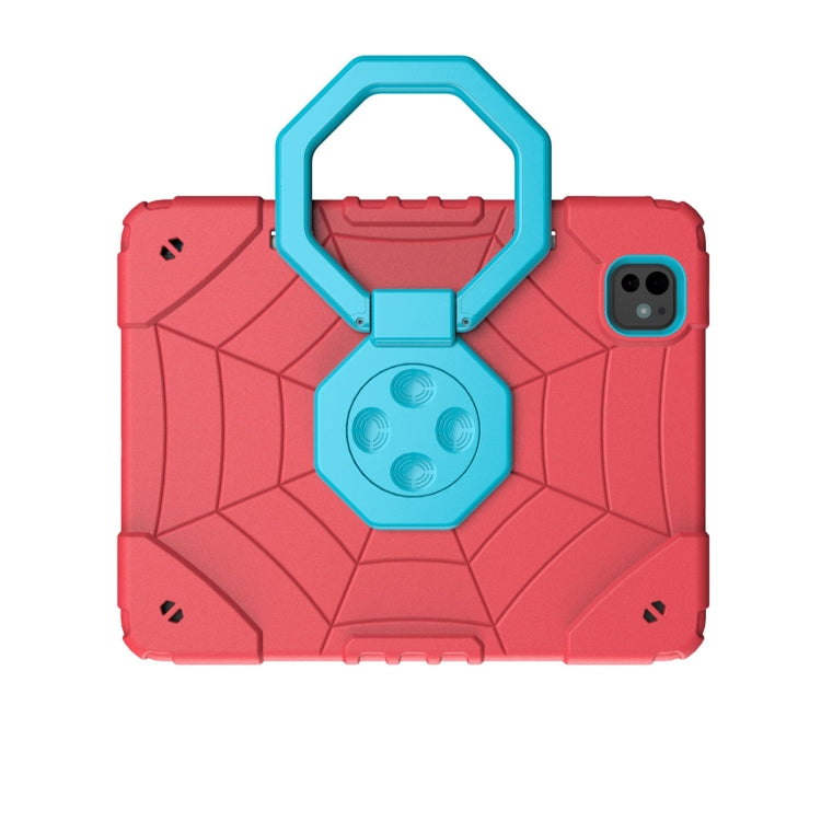 For iPad Pro 11 2024 Spider Turntable Handle Stress Relief Tablet Case(Red Blue) - iPad Pro 11 2024 Cases by PMC TechLife | Online Shopping South Africa | PMC TechLife | Buy Now Pay Later Mobicred