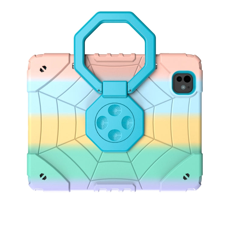 For iPad Pro 11 2024 Spider Turntable Handle Stress Relief Tablet Case(Gradient Color Blue) - iPad Pro 11 2024 Cases by PMC TechLife | Online Shopping South Africa | PMC TechLife | Buy Now Pay Later Mobicred