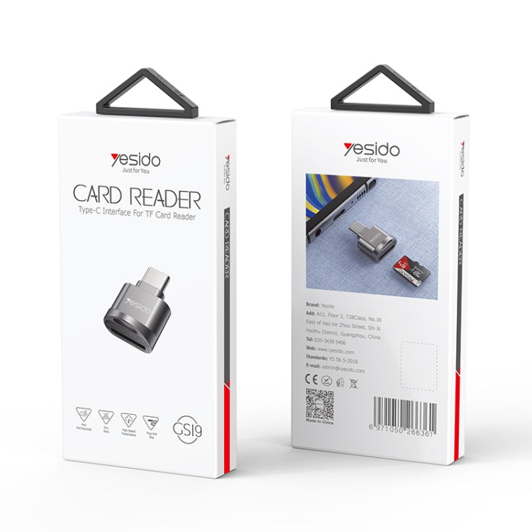 Yesido GS19 USB-C / Type-C to TF Card OTG Mini Card Reader(Black) - free shipping - PMC Jewellery - Order now!