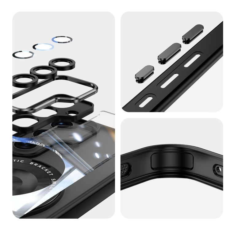 For Samsung Galaxy S25+ 5G 360 Holder MagSafe Acrylic Hybrid TPU Phone Case(Black) - Galaxy S25+ 5G Cases by PMC TechLife | Online Shopping South Africa | PMC TechLife | Buy Now Pay Later Mobicred