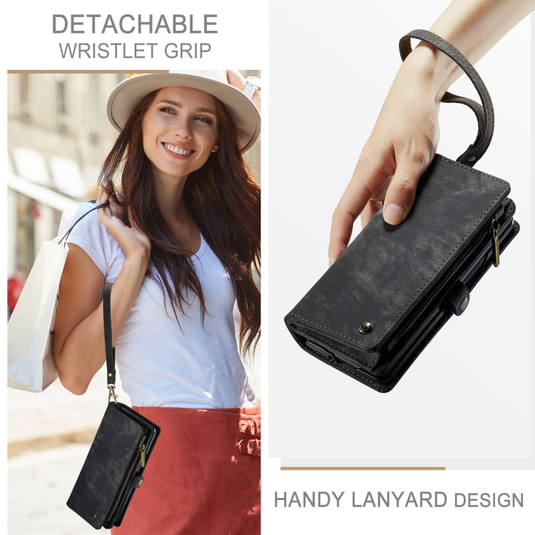 For Samsung Galaxy Z Fold6 5G CaseMe 008 Multifunctional Zipper Wallet Leather Phone Case with Lanyard(Black) - free shipping - PMC Jewellery - Order now!