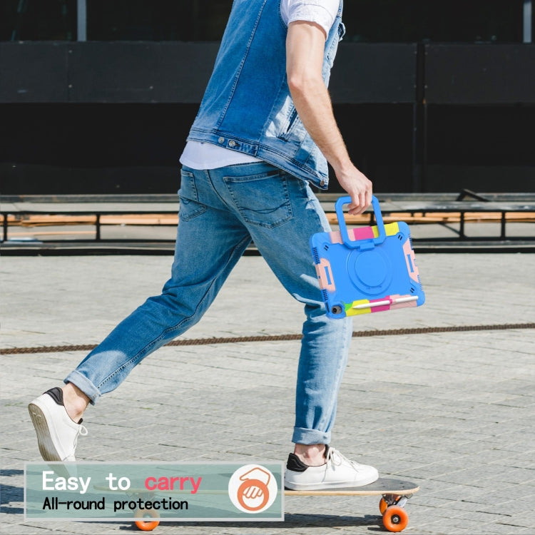 For iPad Air 11 2024 Handle Grip Holder Silicone Hybrid PC Tablet Case with Strap(Camouflage Blue) - iPad Air 11 2024 Cases by PMC TechLife | Online Shopping South Africa | PMC TechLife | Buy Now Pay Later Mobicred