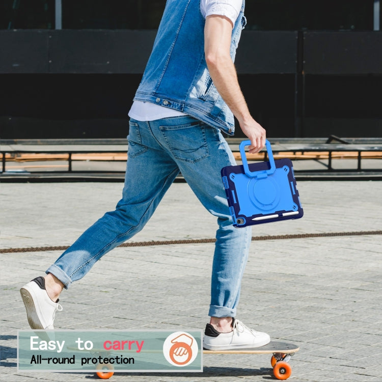 For iPad Air 11 2025 / 2024 Handle Grip Holder Silicone Hybrid PC Tablet Case with Strap(Navy Blue Blue) - iPad Air 11 2025 / 2024 Cases by PMC TechLife | Online Shopping South Africa | PMC TechLife | Buy Now Pay Later Mobicred