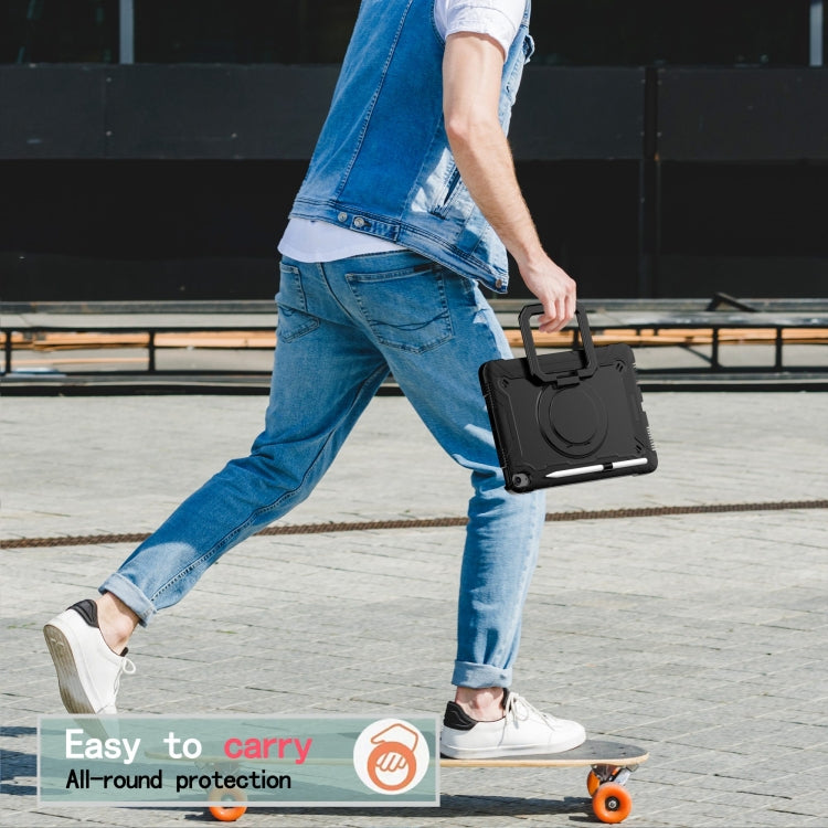 For iPad Air 11 2024 Handle Grip Holder Silicone Hybrid PC Tablet Case with Strap(Black) - iPad Air 11 2024 Cases by PMC TechLife | Online Shopping South Africa | PMC TechLife | Buy Now Pay Later Mobicred