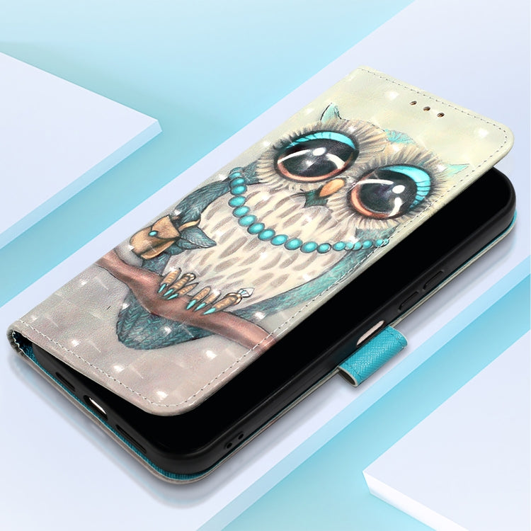 For Samsung Galaxy S25 Ultra 5G 3D Painting Horizontal Flip Leather Phone Case(Grey Owl) - Galaxy S25 Ultra 5G Cases by PMC Jewellery | Online Shopping South Africa | PMC Jewellery | Buy Now Pay Later Mobicred