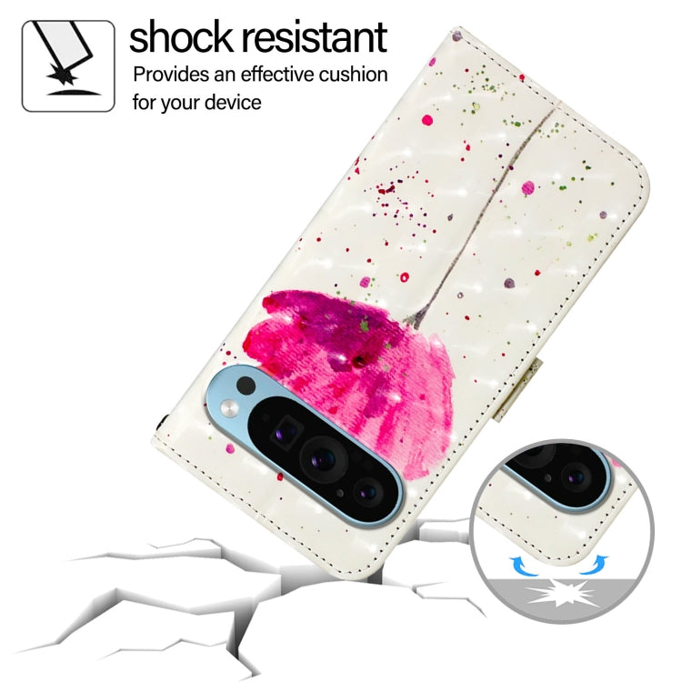 For Google Pixel 9 Pro XL 3D Painting Horizontal Flip Leather Phone Case(Flower) - Google Cases by PMC TechLife | Online Shopping South Africa | PMC TechLife | Buy Now Pay Later Mobicred