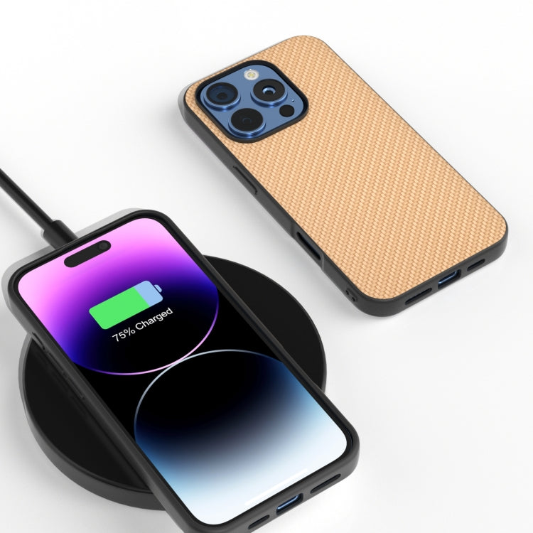For iPhone 16 Pro Carbon Fiber Texture Protective Phone Case(Gold) - iPhone 16 Pro Cases by PMC TechLife | Online Shopping South Africa | PMC TechLife | Buy Now Pay Later Mobicred