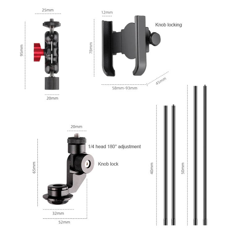 Bicycle Handlebar Holder Pea Clip Phone Clamp Set - Bicycle Handlebar Mount by PMC TechLife | Online Shopping South Africa | PMC TechLife | Buy Now Pay Later Mobicred