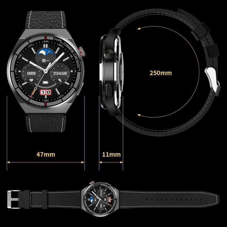 1.3 inch Leather Band IP68 Waterproof Smart Watch Support Bluetooth Call(Black) - Smart Watches by PMC TechLife | Online Shopping South Africa | PMC TechLife | Buy Now Pay Later Mobicred